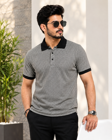 Premium Black & White Polo T-Shirt