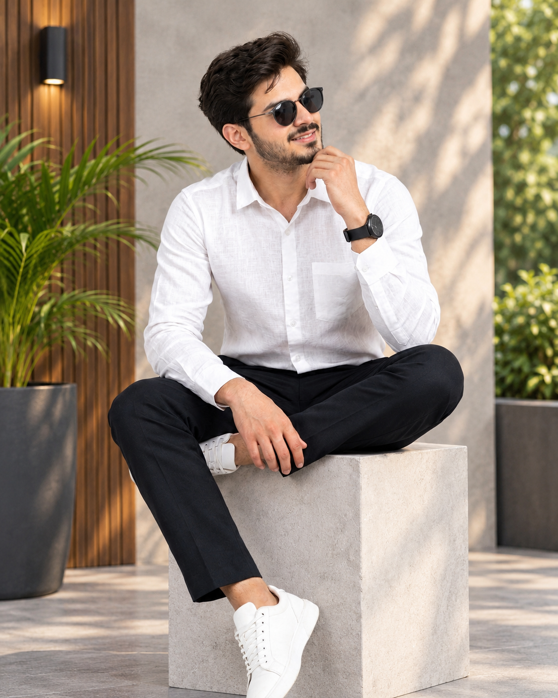White Linen Casual Shirt